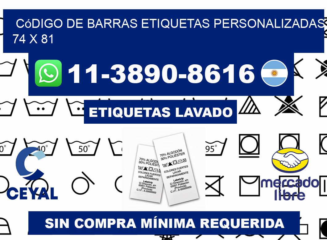 código de barras etiquetas personalizadas 74 x 81