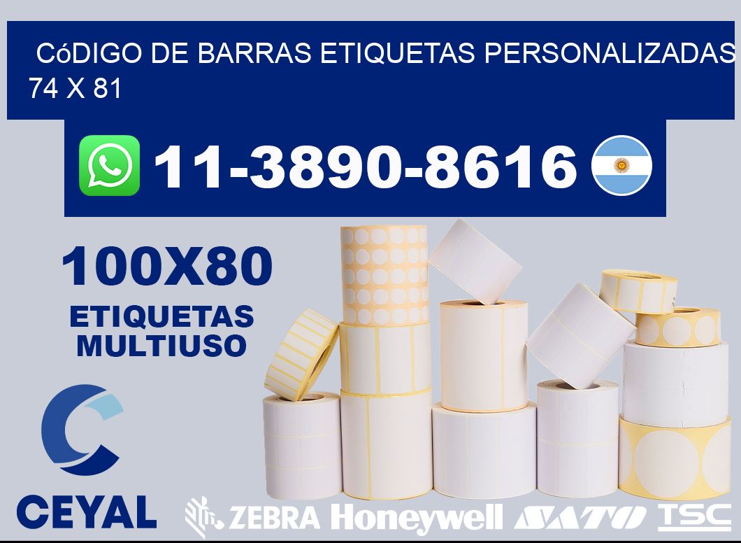código de barras etiquetas personalizadas 74 x 81