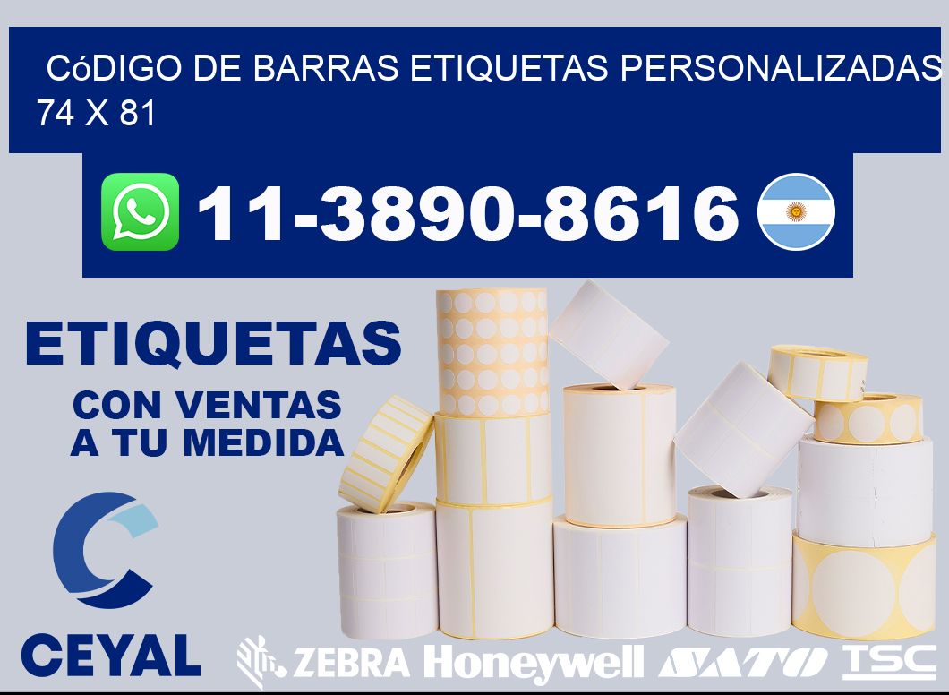 código de barras etiquetas personalizadas 74 x 81