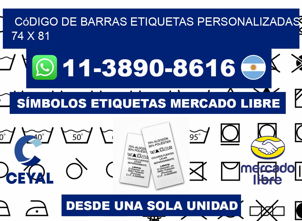 código de barras etiquetas personalizadas 74 x 81