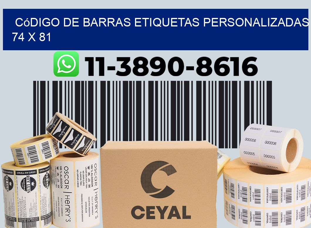 código de barras etiquetas personalizadas 74 x 81