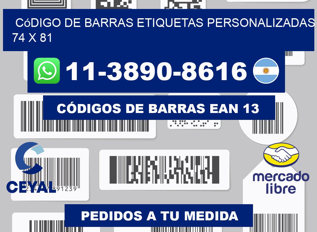 código de barras etiquetas personalizadas 74 x 81