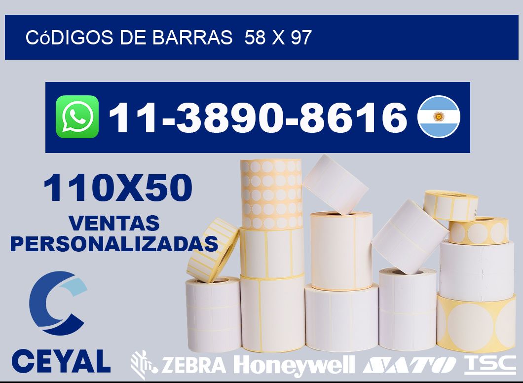 códigos de barras  58 x 97