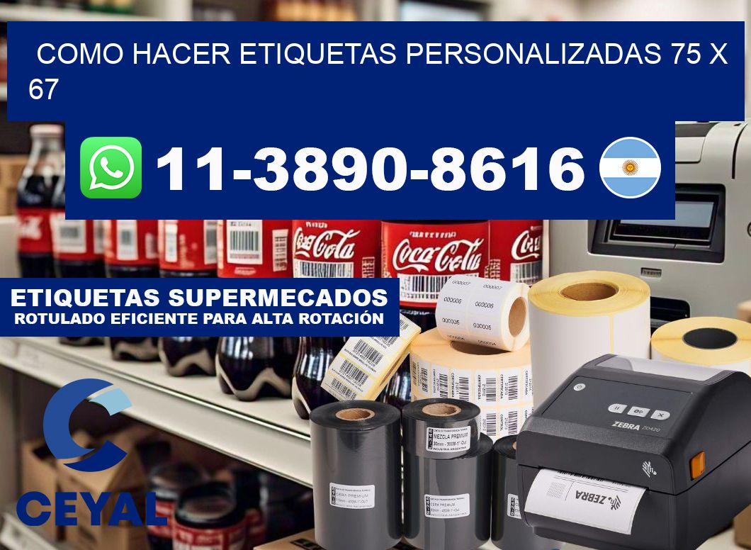 como hacer etiquetas personalizadas 75 x 67