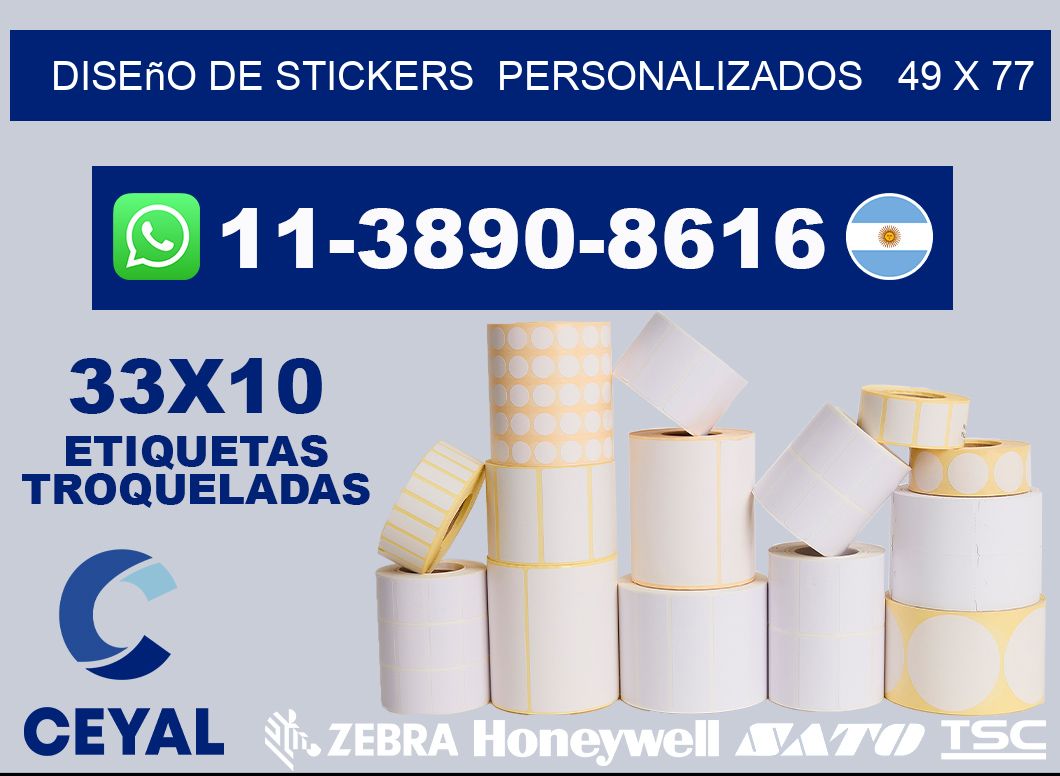 diseño de stickers  personalizados   49 x 77