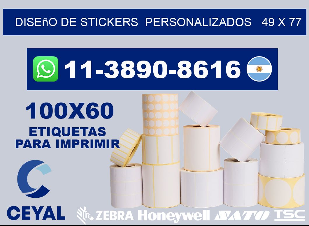 diseño de stickers  personalizados   49 x 77