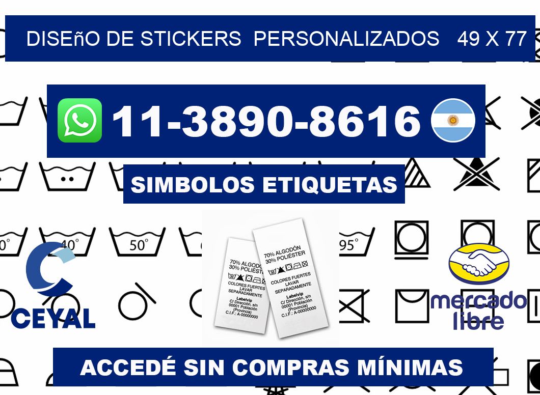 diseño de stickers  personalizados   49 x 77