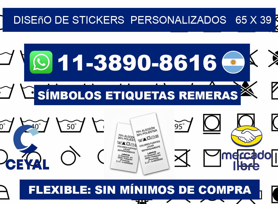 diseño de stickers  personalizados   65 x 39