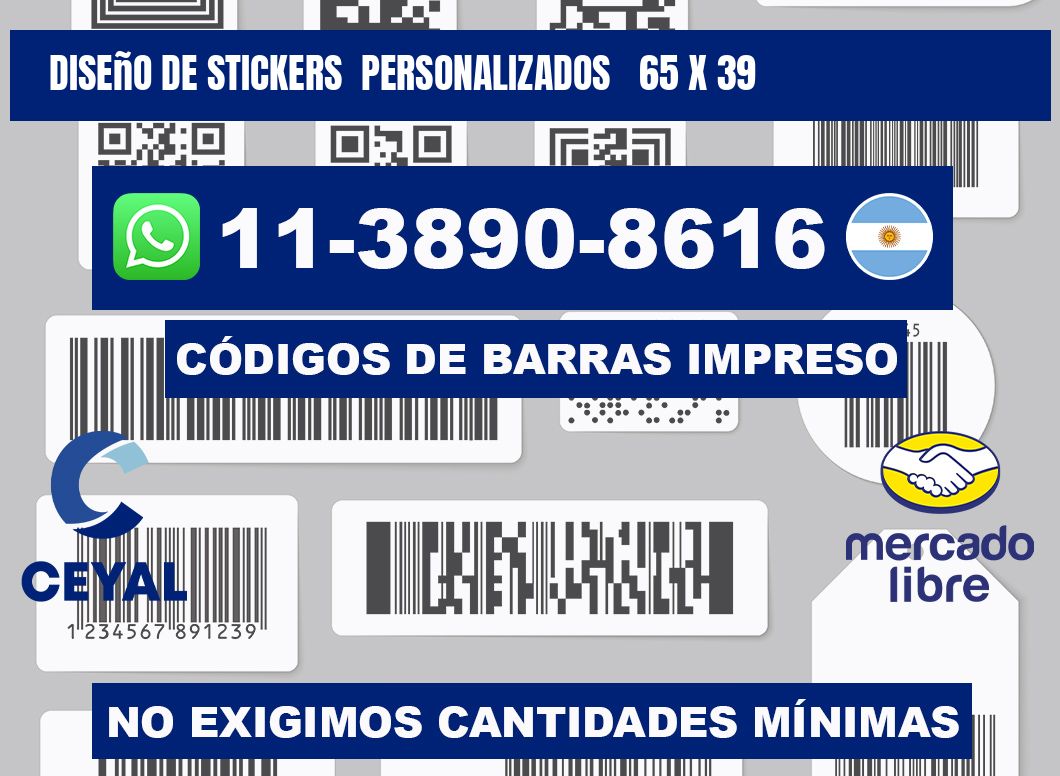 diseño de stickers  personalizados   65 x 39