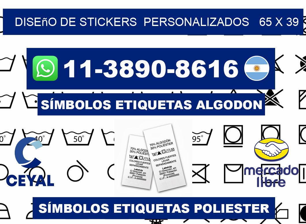 diseño de stickers  personalizados   65 x 39