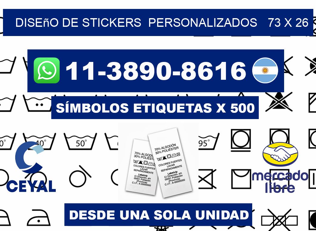 diseño de stickers personalizados 73 x 26
