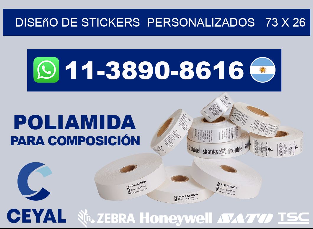 diseño de stickers personalizados 73 x 26