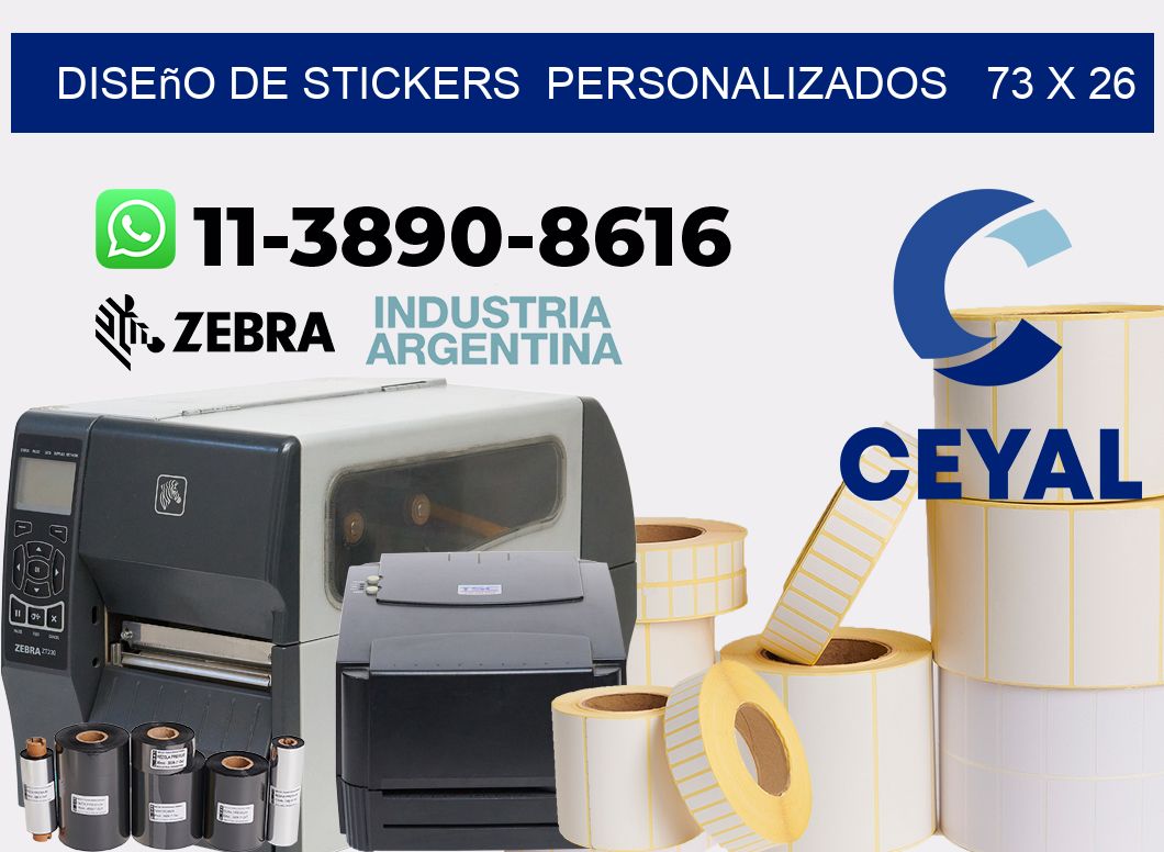diseño de stickers  personalizados   73 x 26