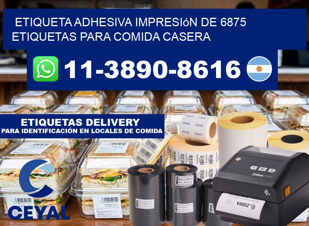 etiqueta adhesiva impresión de 6875 etiquetas para comida casera
