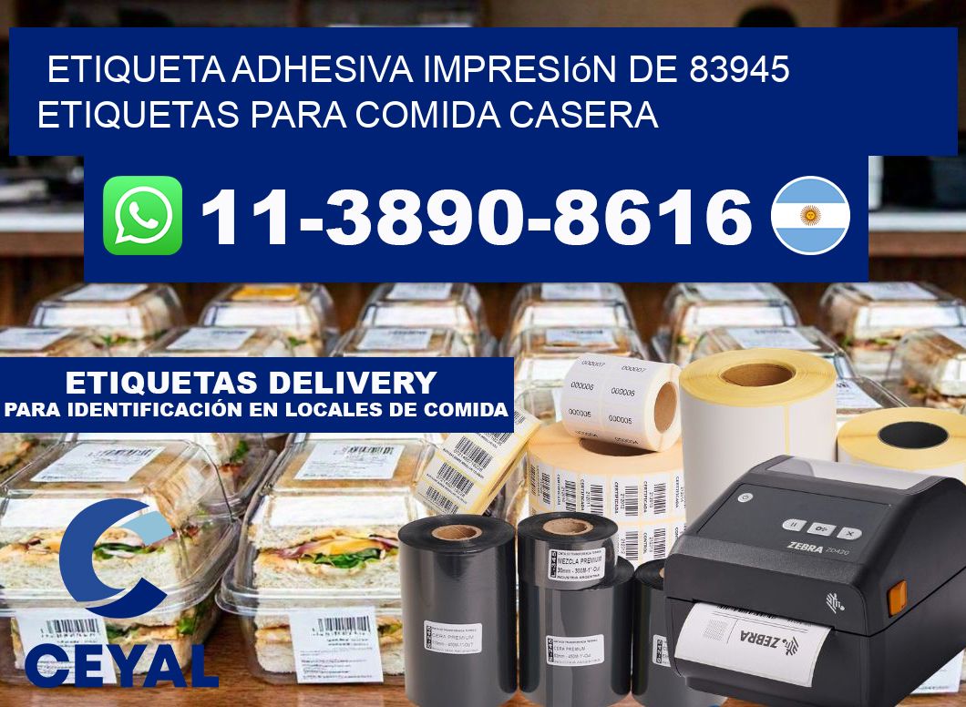etiqueta adhesiva impresión de 83945 etiquetas para comida casera