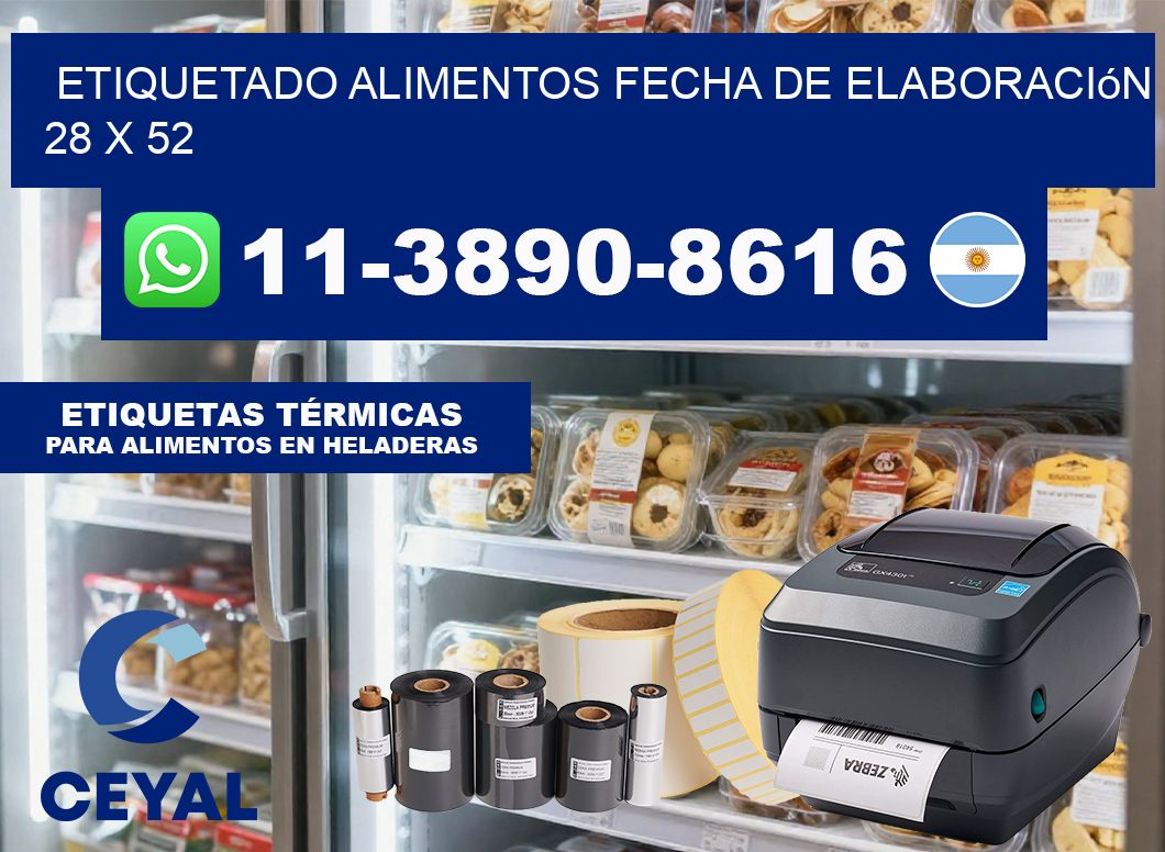 etiquetado alimentos Fecha de elaboración 28 x 52