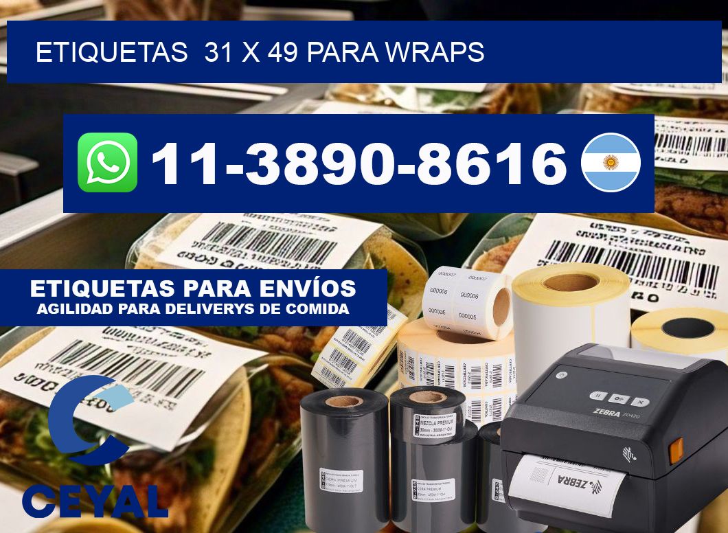 etiquetas  31 x 49 para Wraps