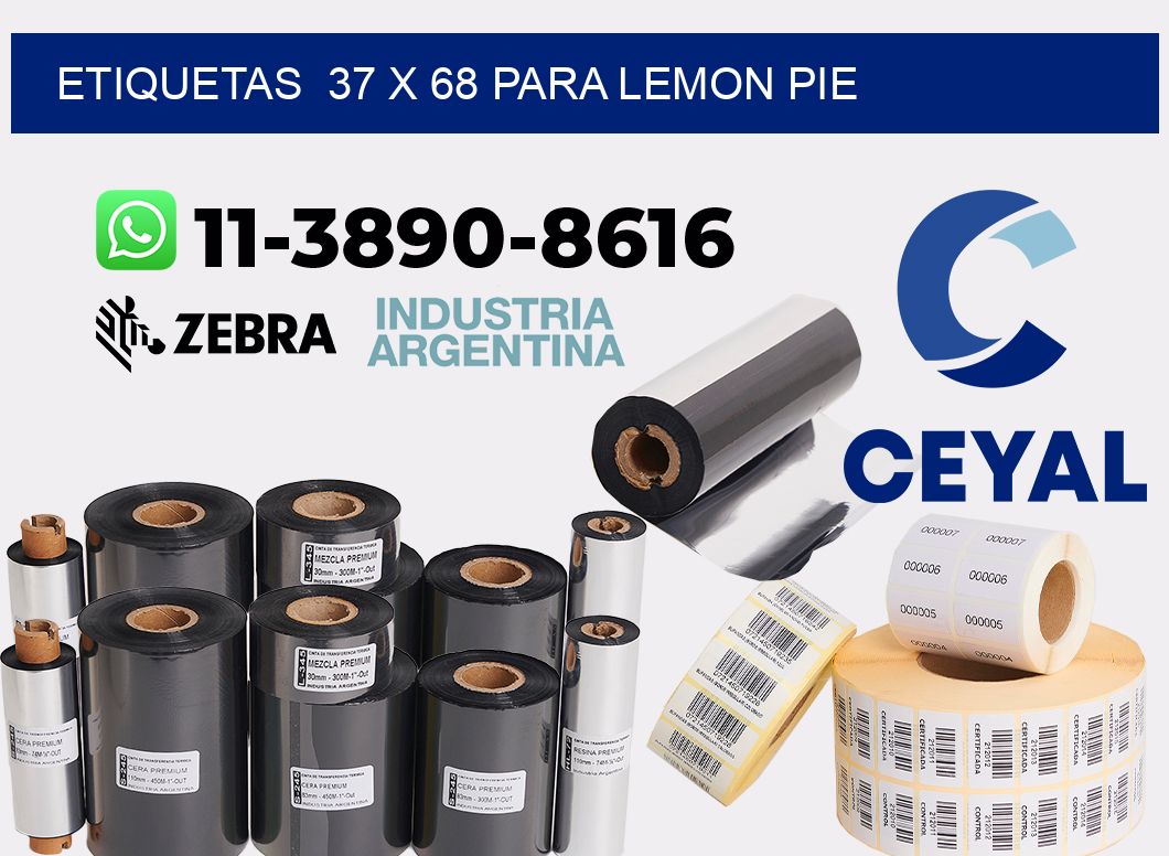 etiquetas  37 x 68 para Lemon pie