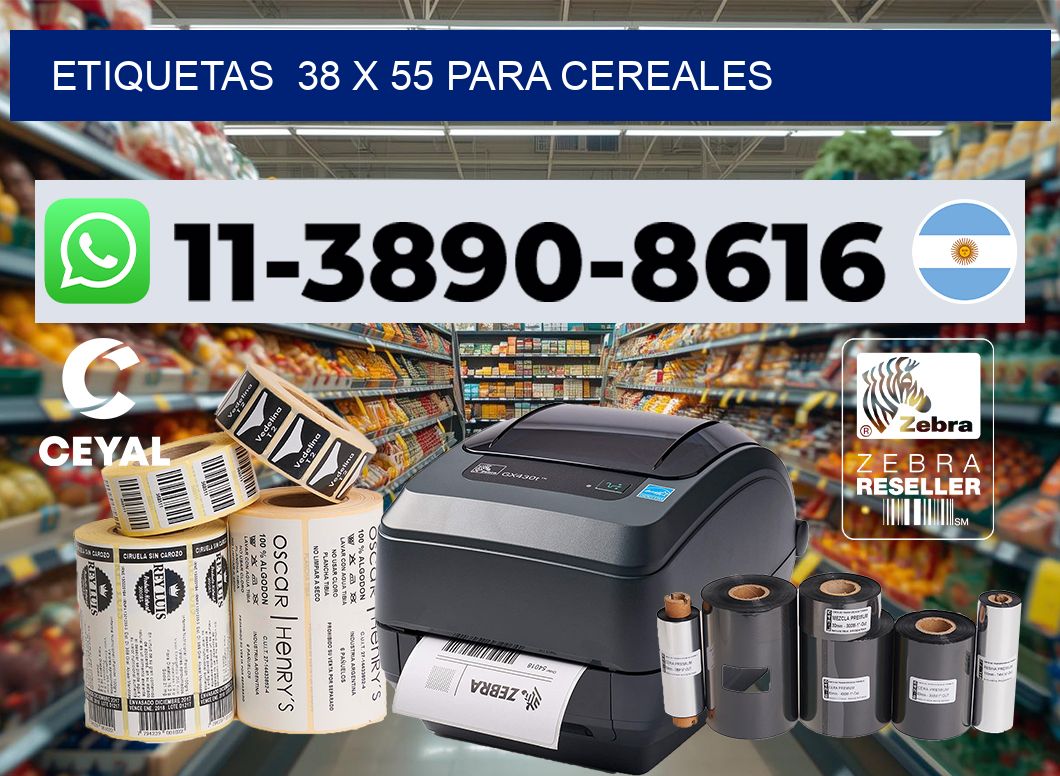 etiquetas 38 x 55 para Cereales