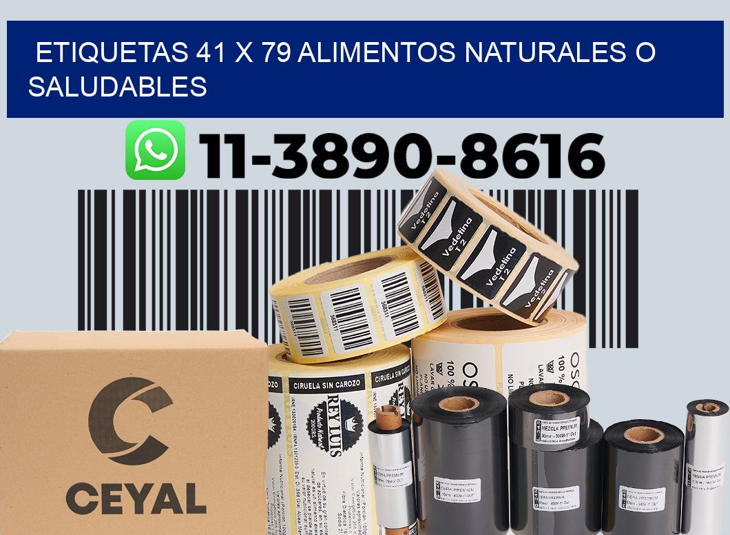 etiquetas 41 x 79 alimentos naturales o saludables