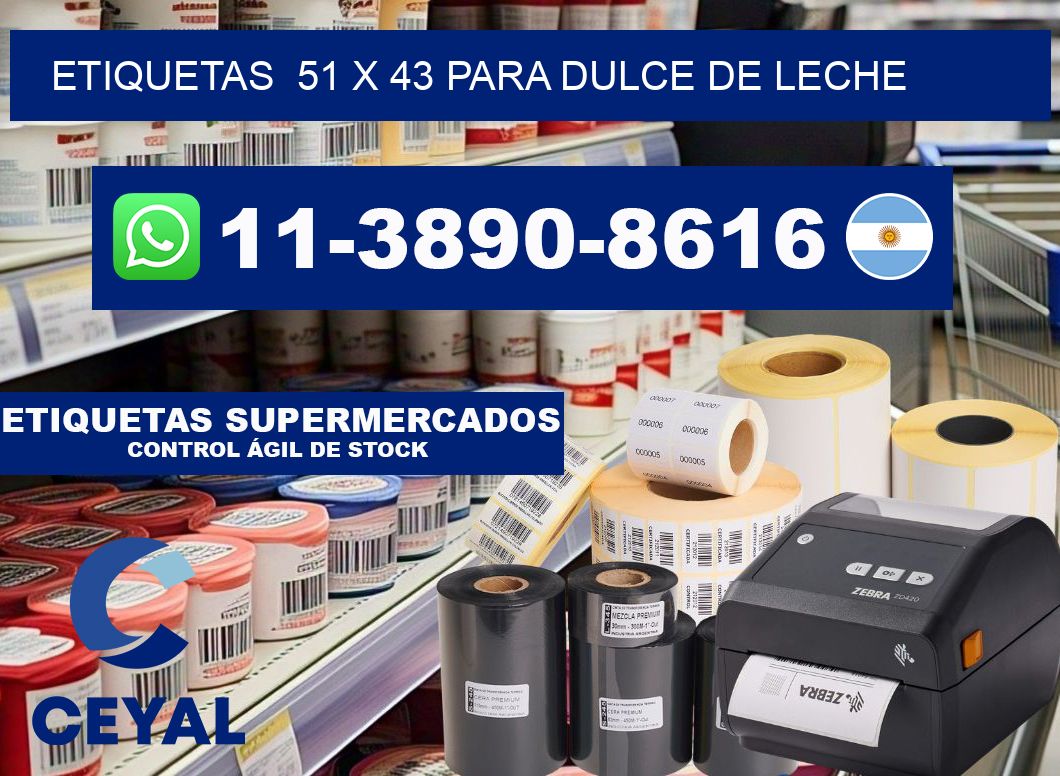 etiquetas  51 x 43 para Dulce de leche