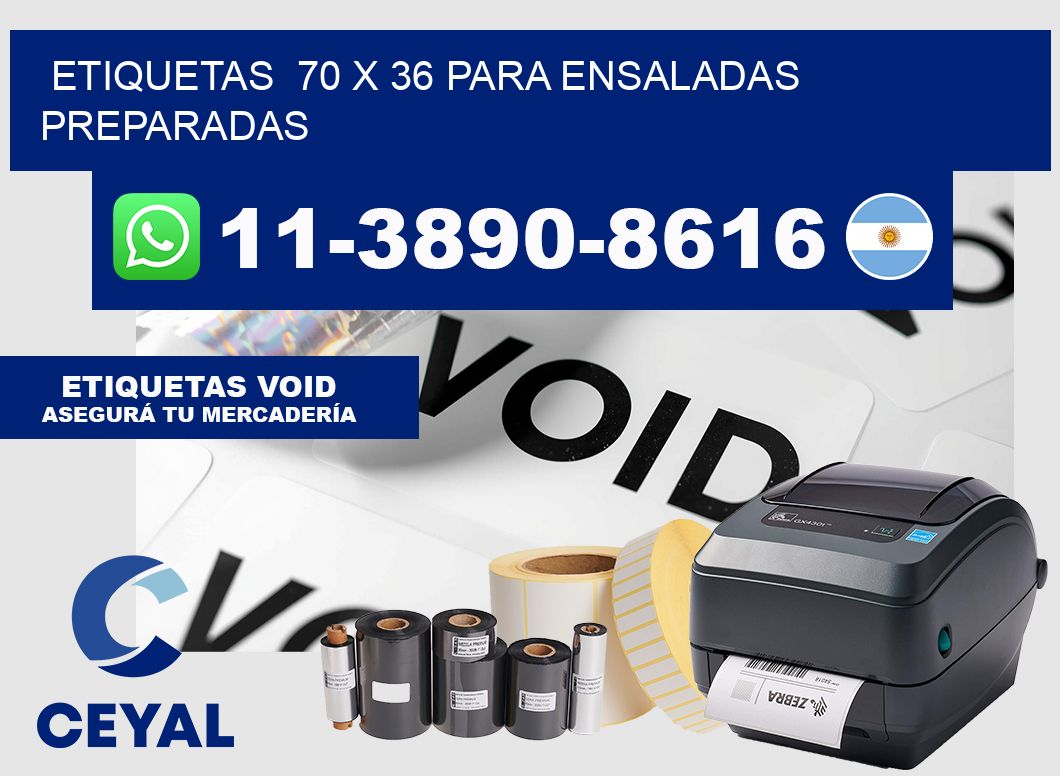 etiquetas  70 x 36 para Ensaladas preparadas