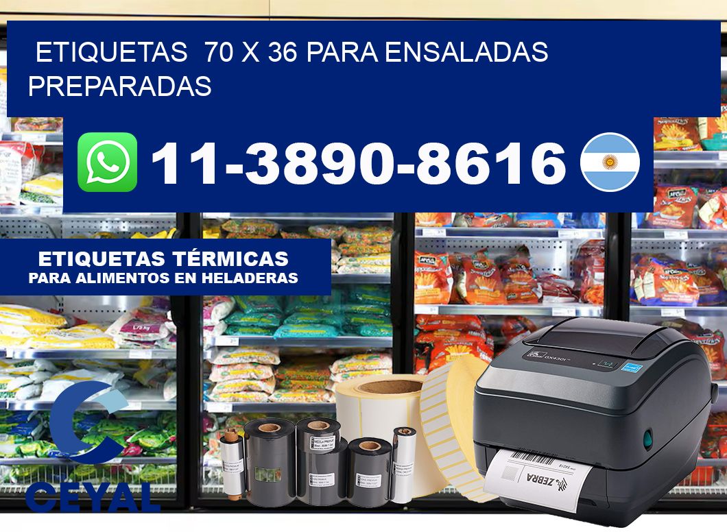 etiquetas  70 x 36 para Ensaladas preparadas