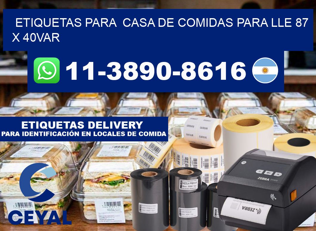 etiquetas para  Casa de comidas para lle 87 x 40var