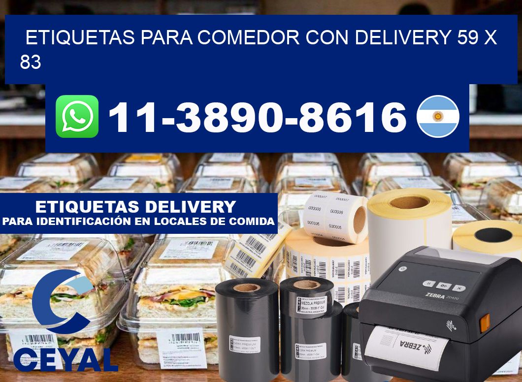 etiquetas para Comedor con delivery 59 x 83