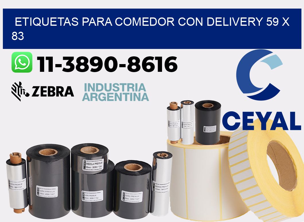 etiquetas para Comedor con delivery 59 x 83