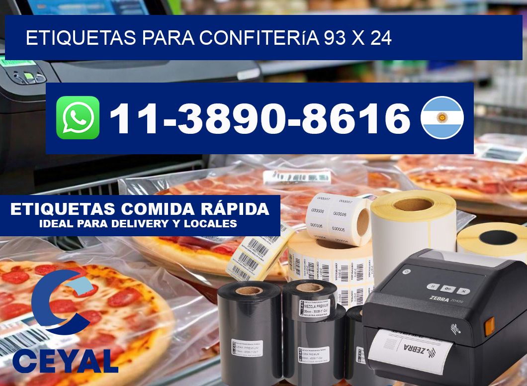 etiquetas para Confitería 93 x 24