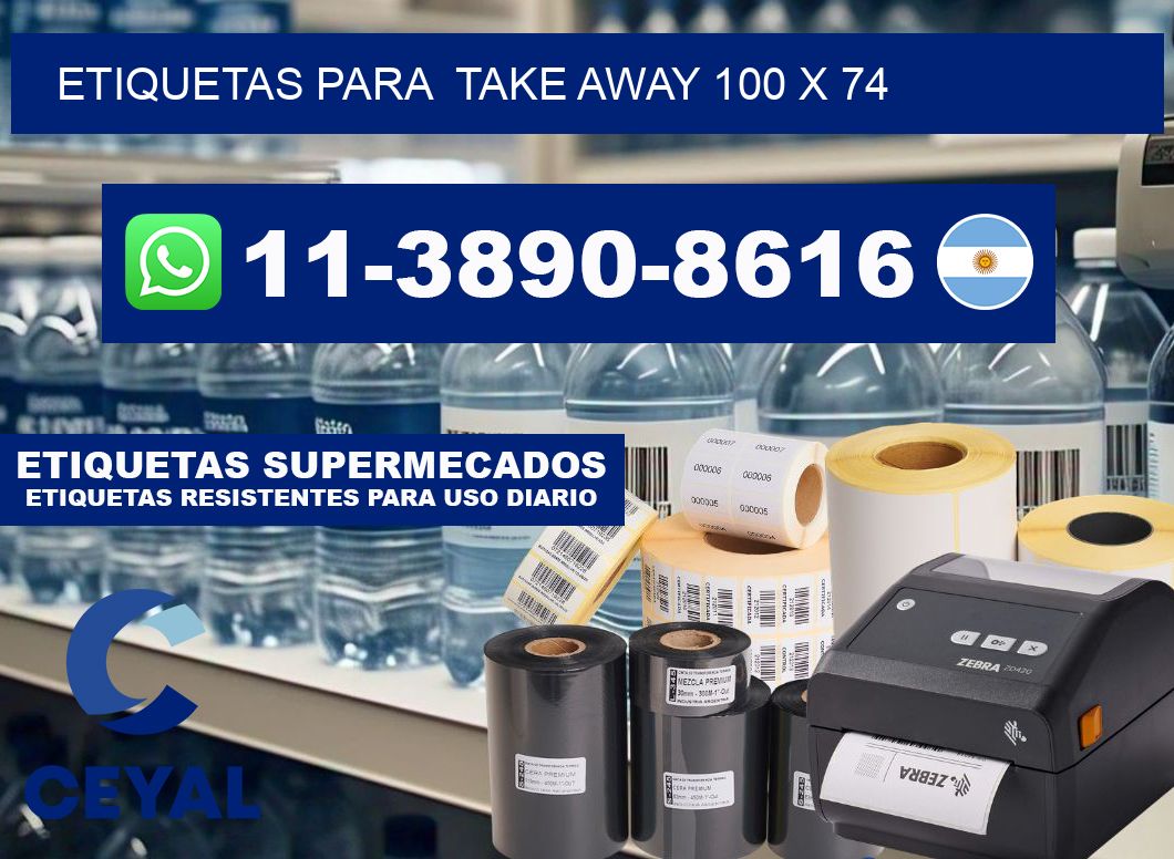 etiquetas para  Take away 100 x 74
