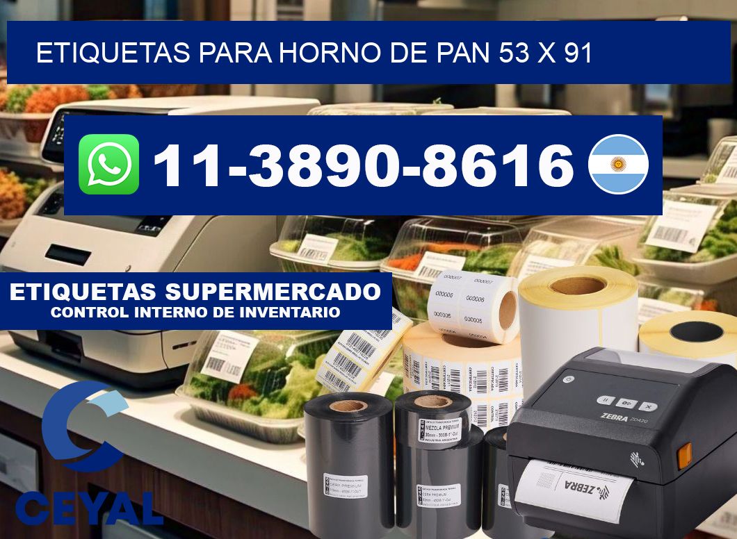 etiquetas para horno de pan 53 x 91