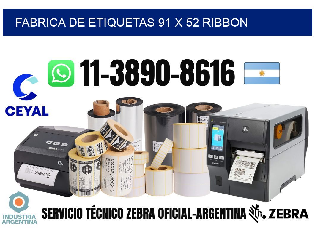 fabrica de etiquetas 91 x 52 ribbon
