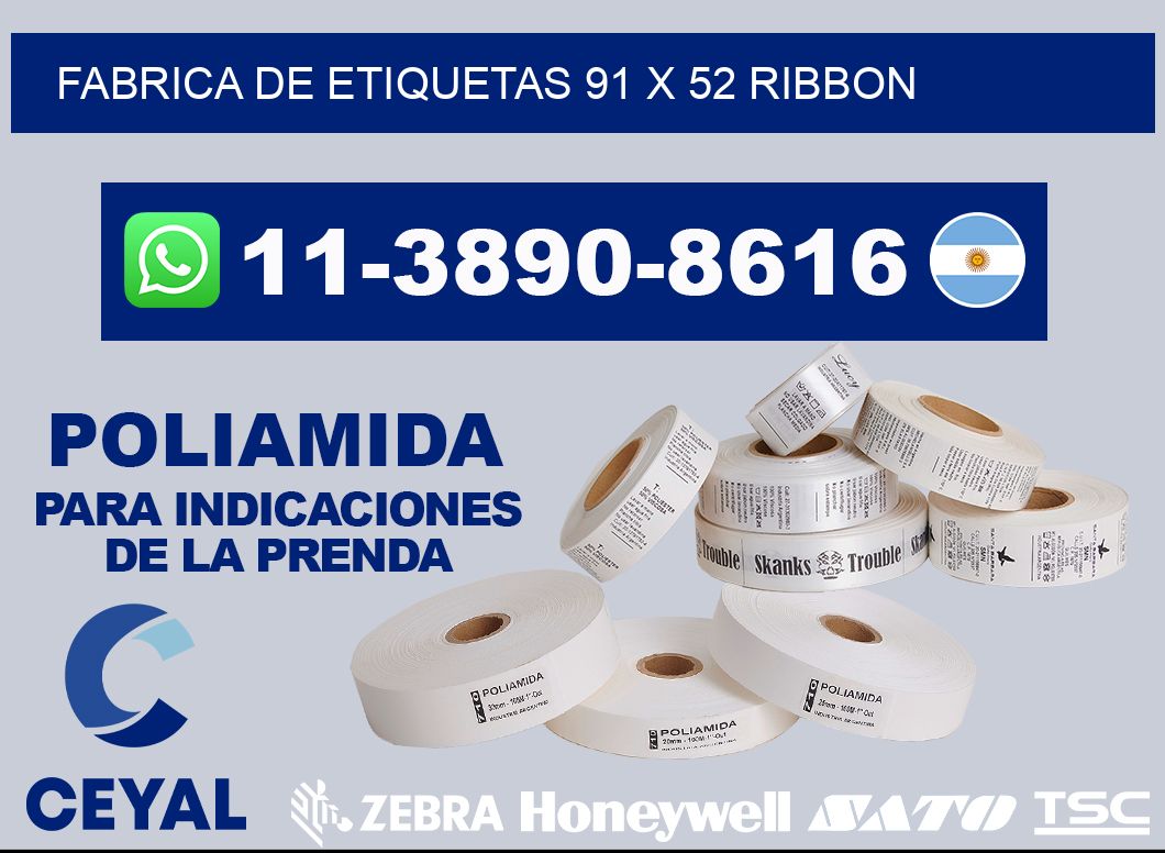 fabrica de etiquetas 91 x 52 ribbon