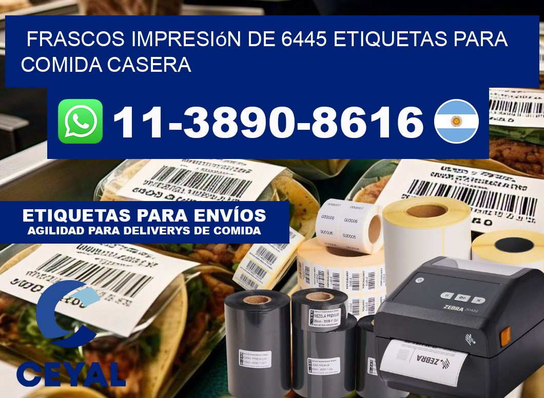 frascos impresión de 6445 etiquetas para comida casera