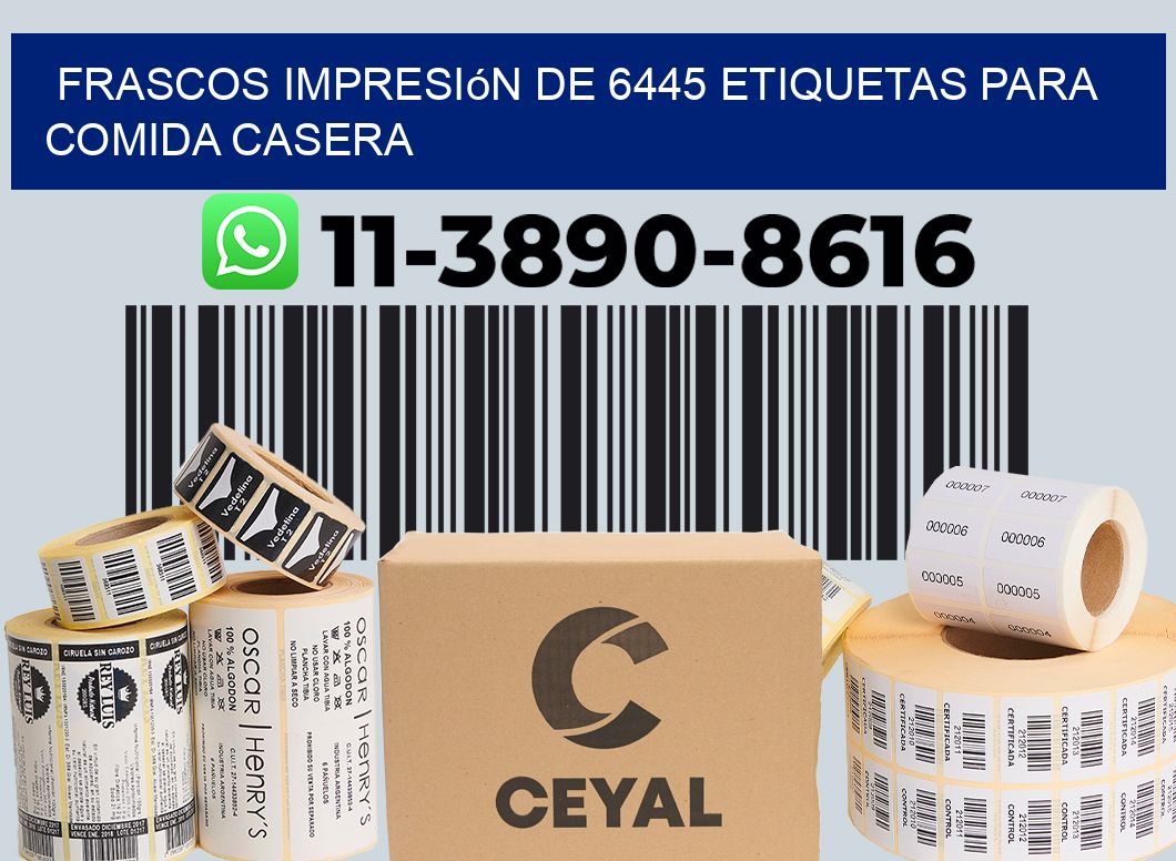 frascos impresión de 6445 etiquetas para comida casera