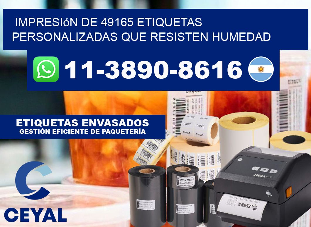 impresión de 49165 etiquetas personalizadas que resisten humedad
