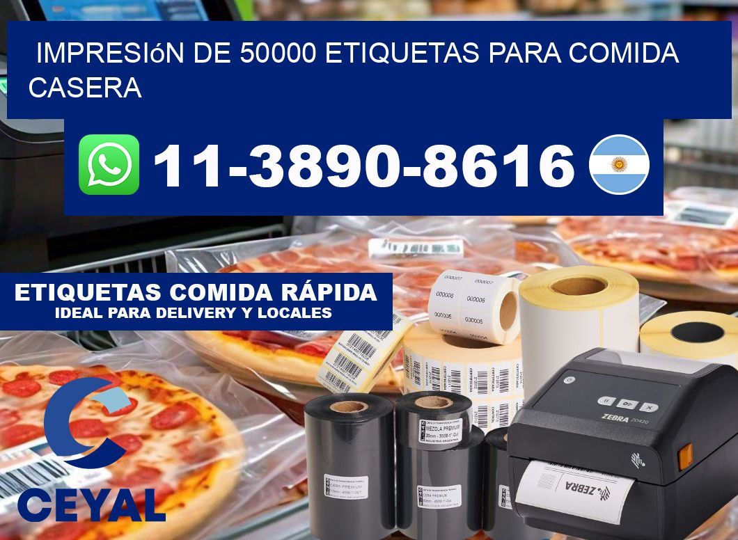 impresión de 50000 etiquetas para comida casera
