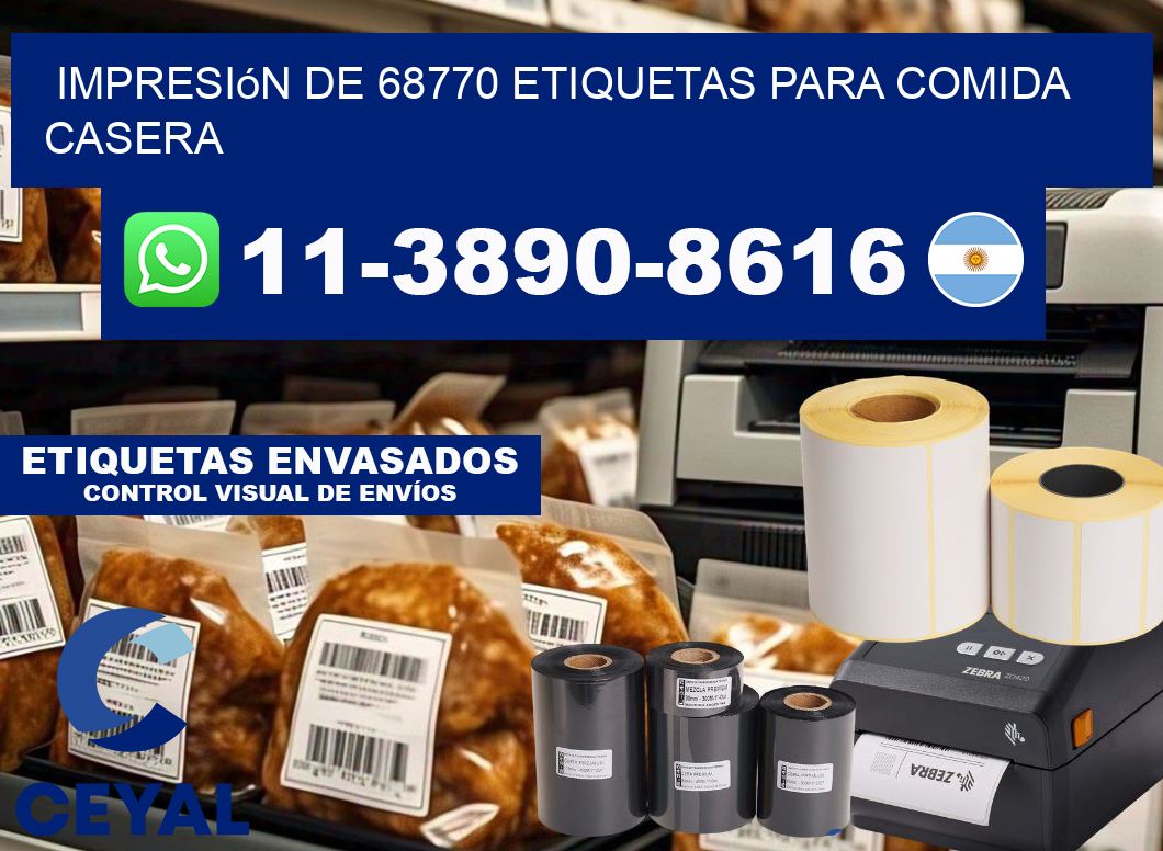 impresión de 68770 etiquetas para comida casera