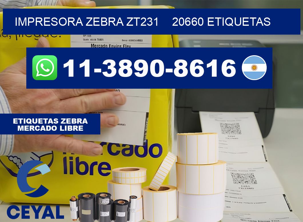 impresora zebra zt231    20660 etiquetas