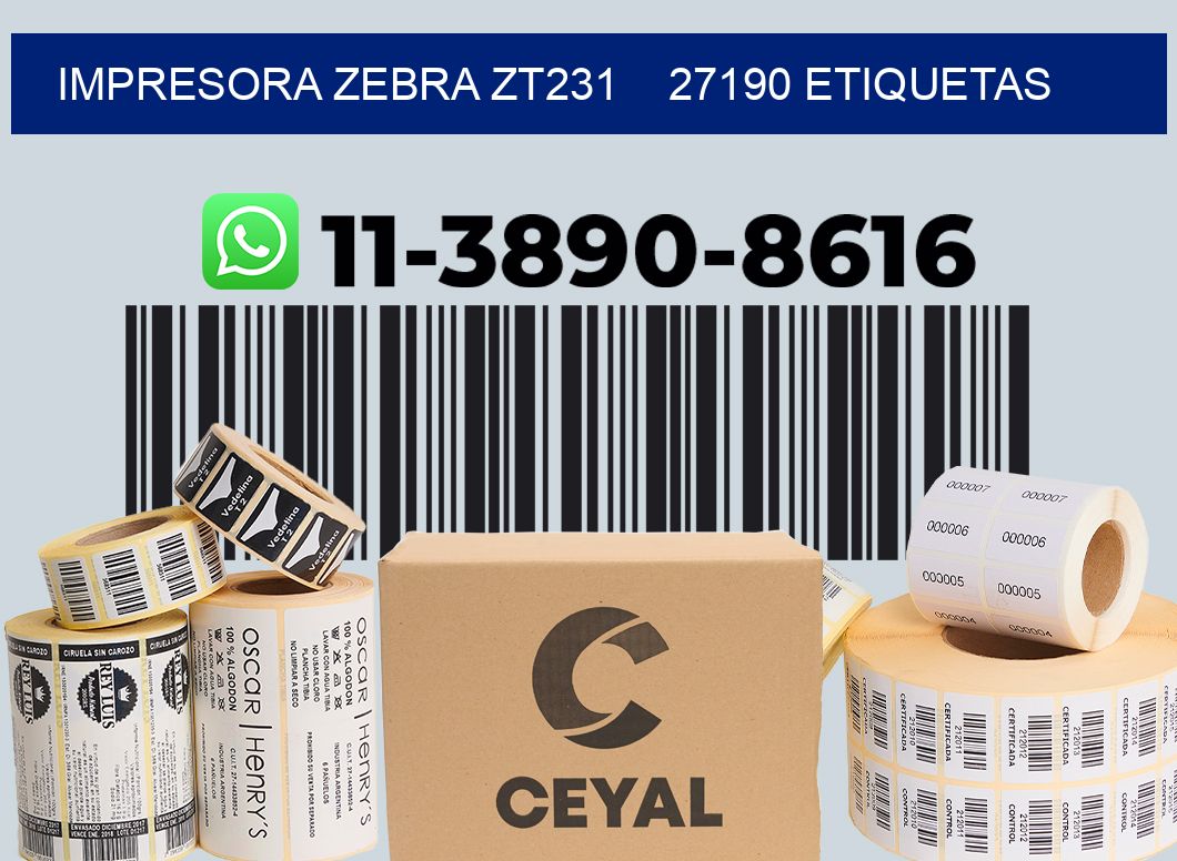 impresora zebra zt231    27190 etiquetas