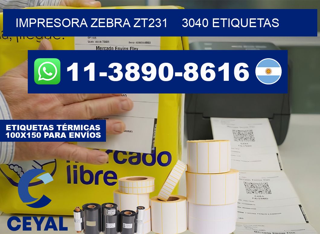 impresora zebra zt231    3040 etiquetas
