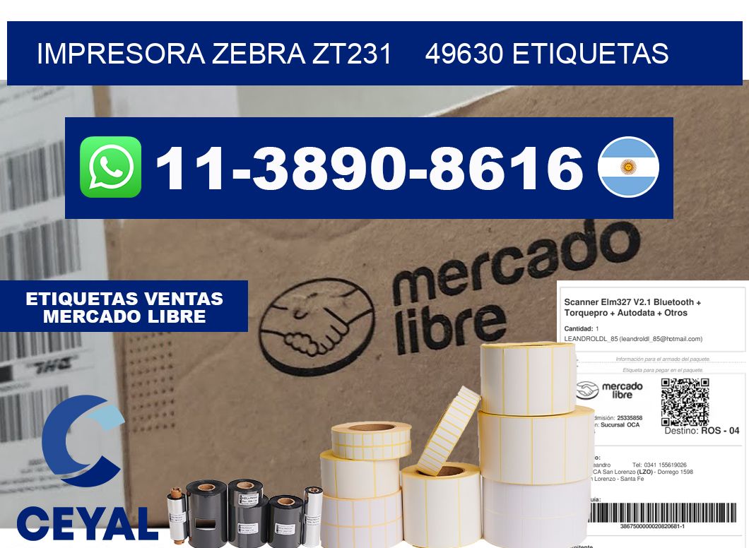 impresora zebra zt231    49630 etiquetas