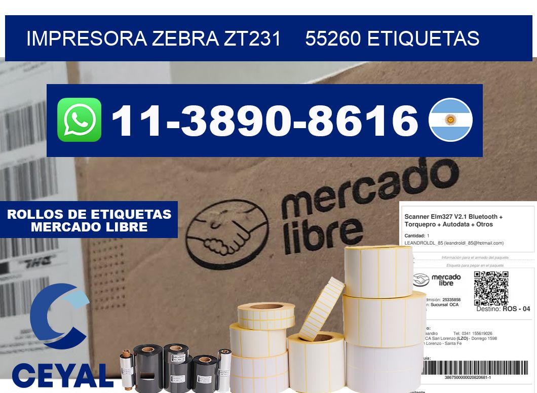 impresora zebra zt231    55260 etiquetas