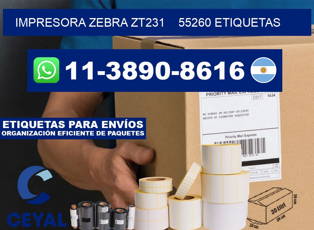 impresora zebra zt231    55260 etiquetas