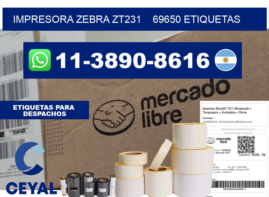 impresora zebra zt231    69650 etiquetas