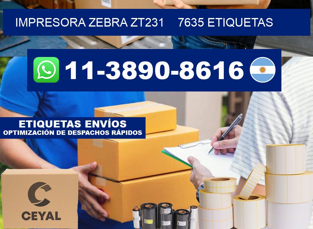 impresora zebra zt231    7635 etiquetas