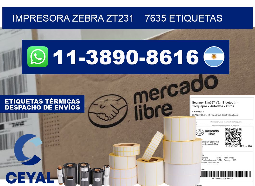 impresora zebra zt231    7635 etiquetas