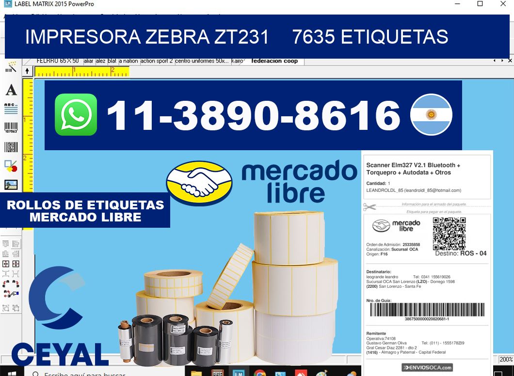 impresora zebra zt231    7635 etiquetas